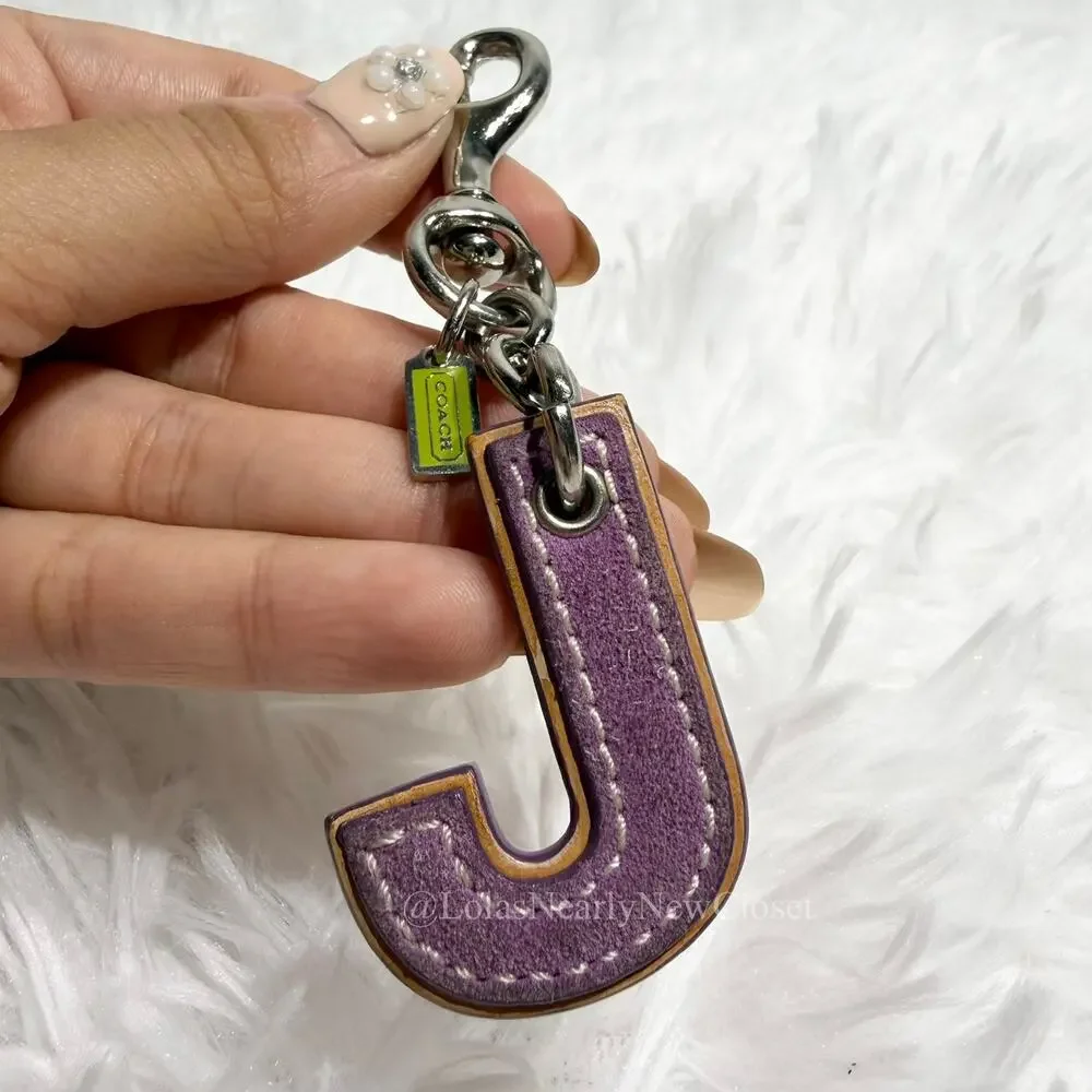 y2k Coach Initial Suede Bag Charm